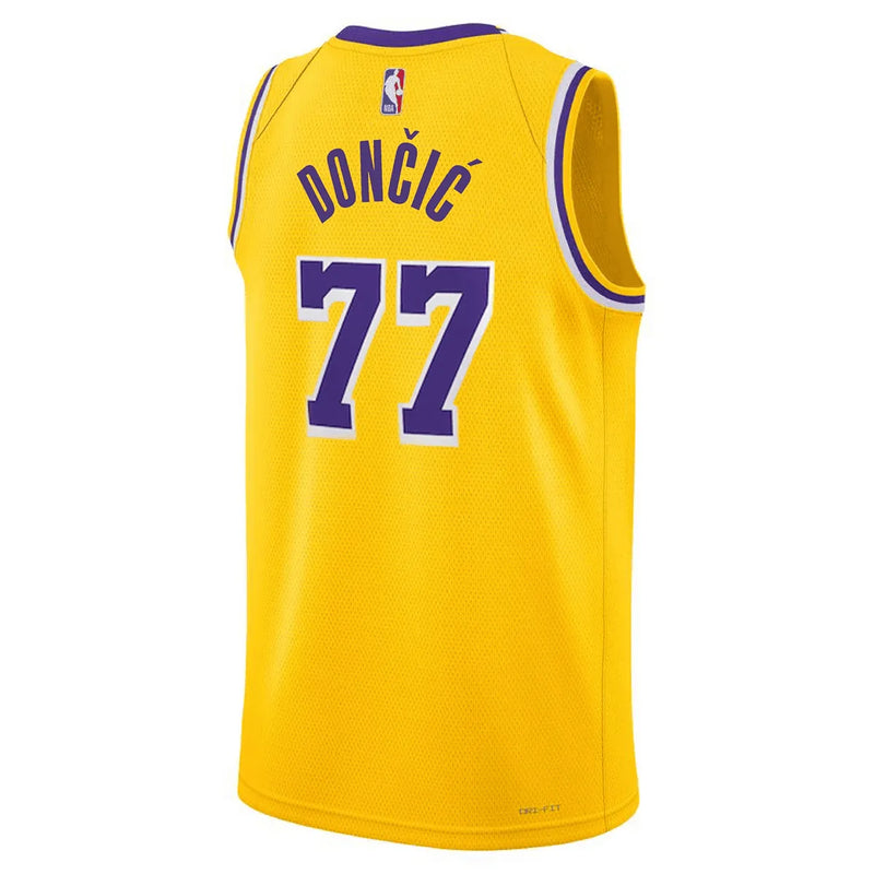 Camisa NBA Los Angeles Lakers - Icon Edition Swingman Jersey Luka Doncic 77 Amarela