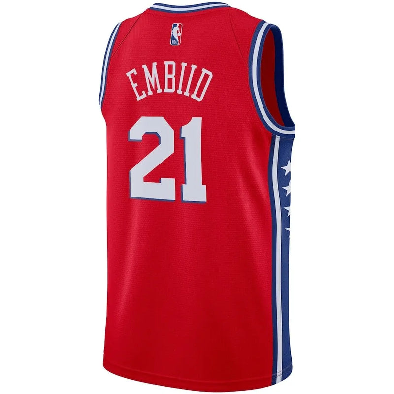Camisa NBA Philadelphia 76ers Jordan Statement Edition Swingman Jersey Vermelha Joel Embiid 21