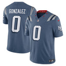 Camisa NFL New England Patriots Christian Gonzalez 0 Rivalries Collection Limited 2025 Azul Acinzentado Masculina