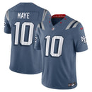 Camisa NFL New England Patriots Drake Maye 10 Rivalries Collection Limited 2025 Azul Acinzentado Masculina