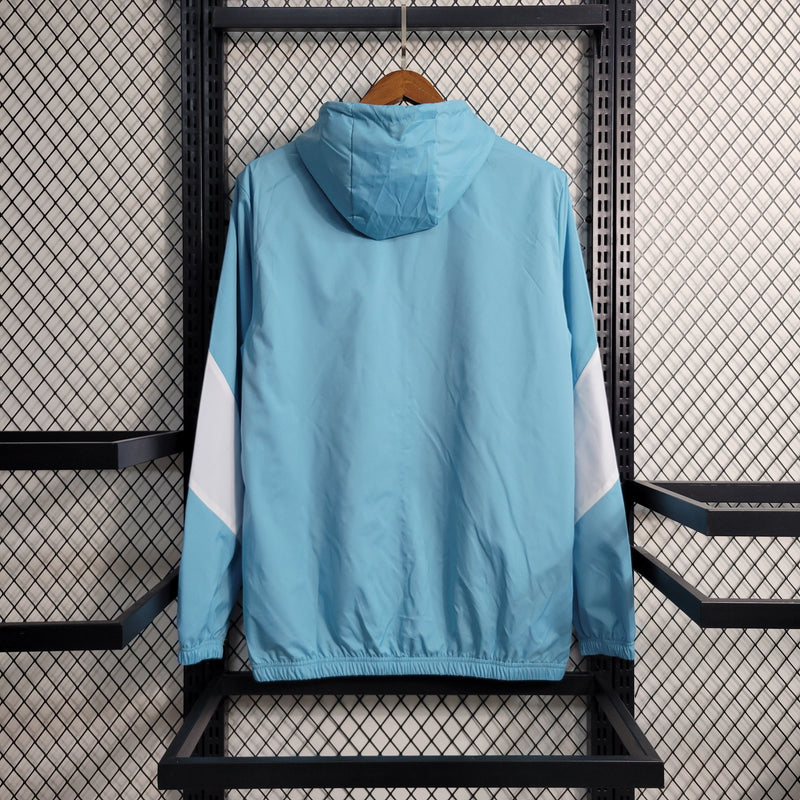 Jaqueta Corta Vento Manchester City Azul e Branca - 23/24